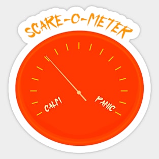 Funny Halloween scare-o-meter -  circular meter with two readings Sticker